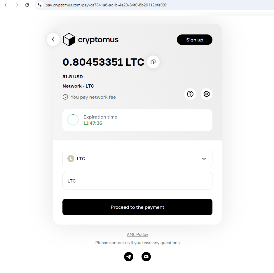 Ultahost - Cryptomus Cryptocurrency Payment