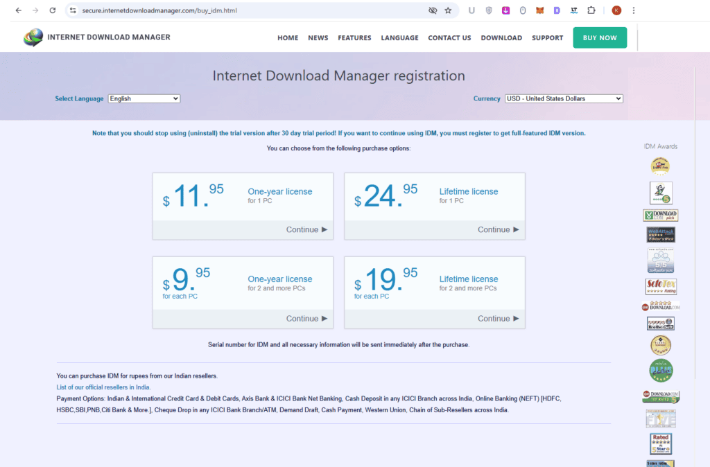 IDM Pricing Page