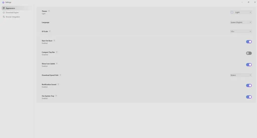 AB Download Manager Appearance Settings