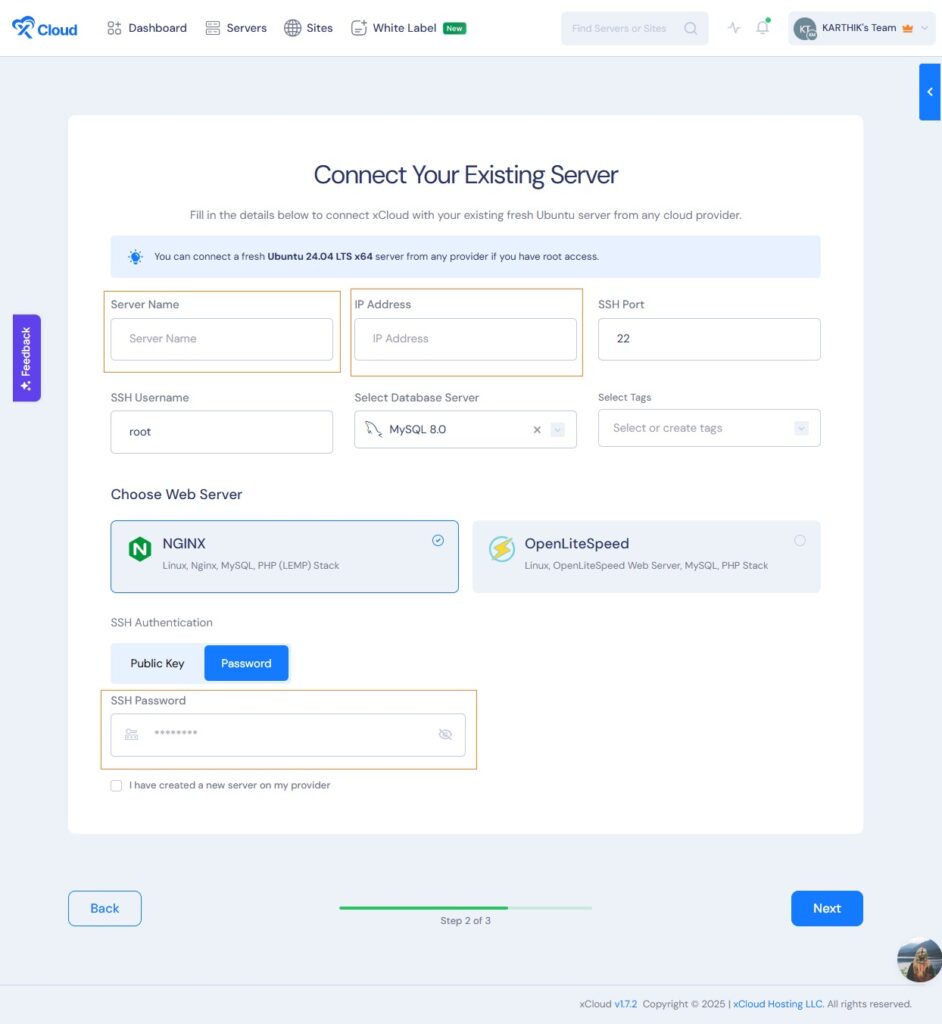 xCloud.Host Custom Server Connection
