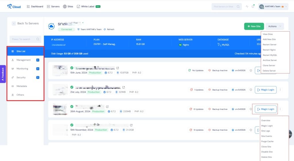 xCloud.Host Server Settings