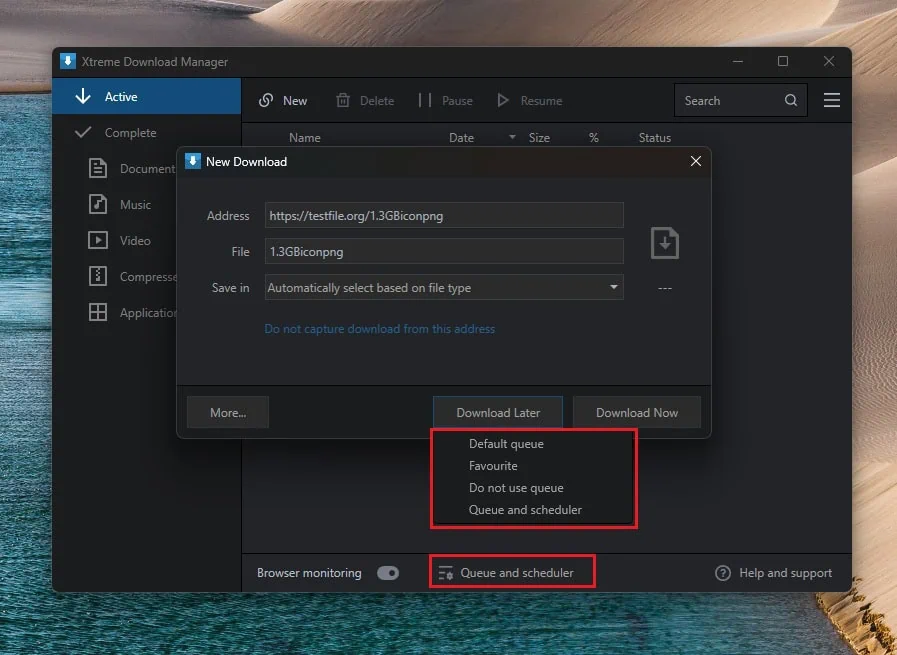 Adding Downloading Files into Queue - Xtreme Download Manager