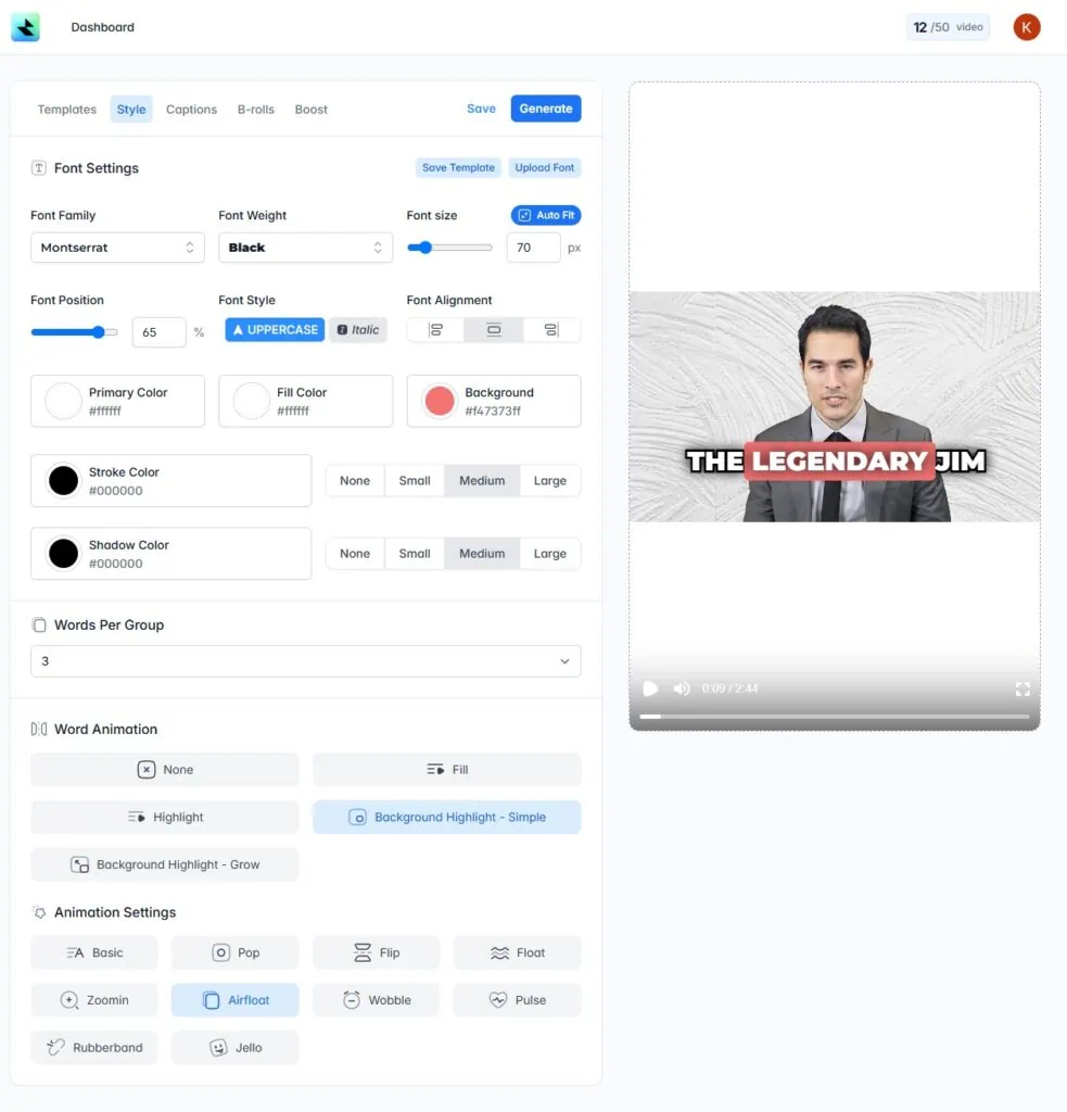 Rendercut IO - Style Section