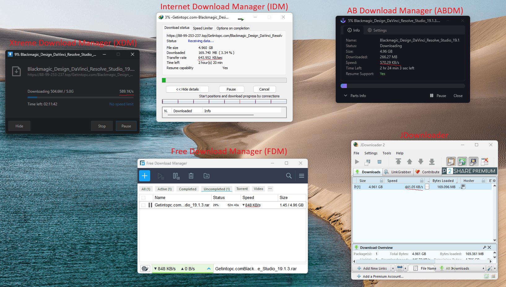 Running All Download Managers Concurrently to Test the Performance