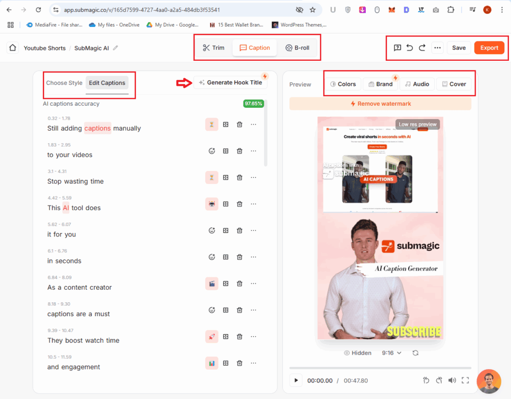 SubMagic AI - Editing Captions