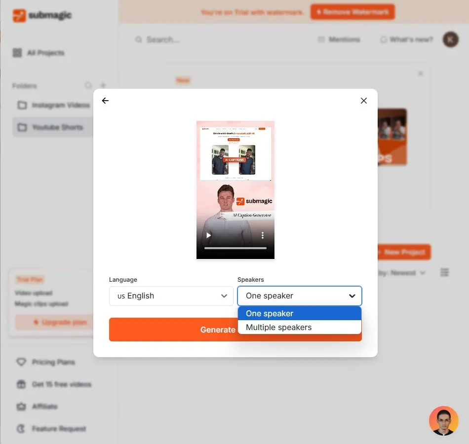 SubMagic - Uploading Video