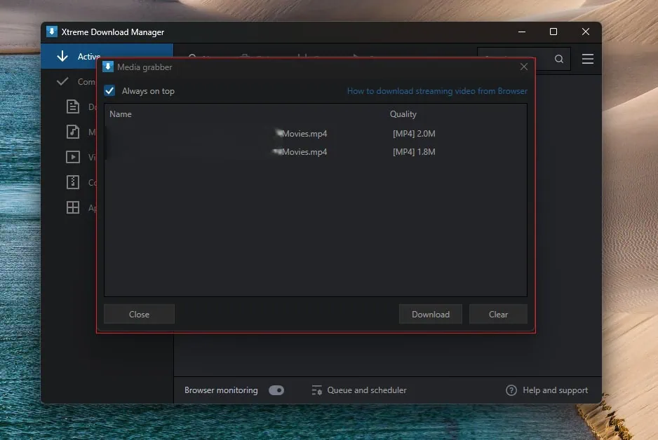 Xtreme Download Manager Media Grabber