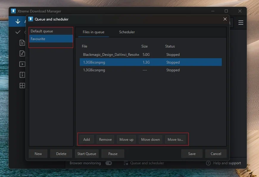 Xtreme Download Manager Queue