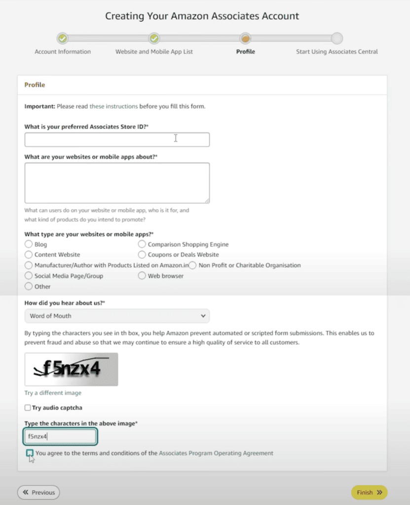 Amazon India Affiliate Program - Profile