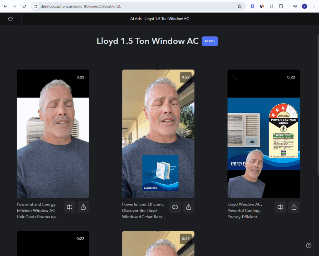 Caption AI - AI Ads Output