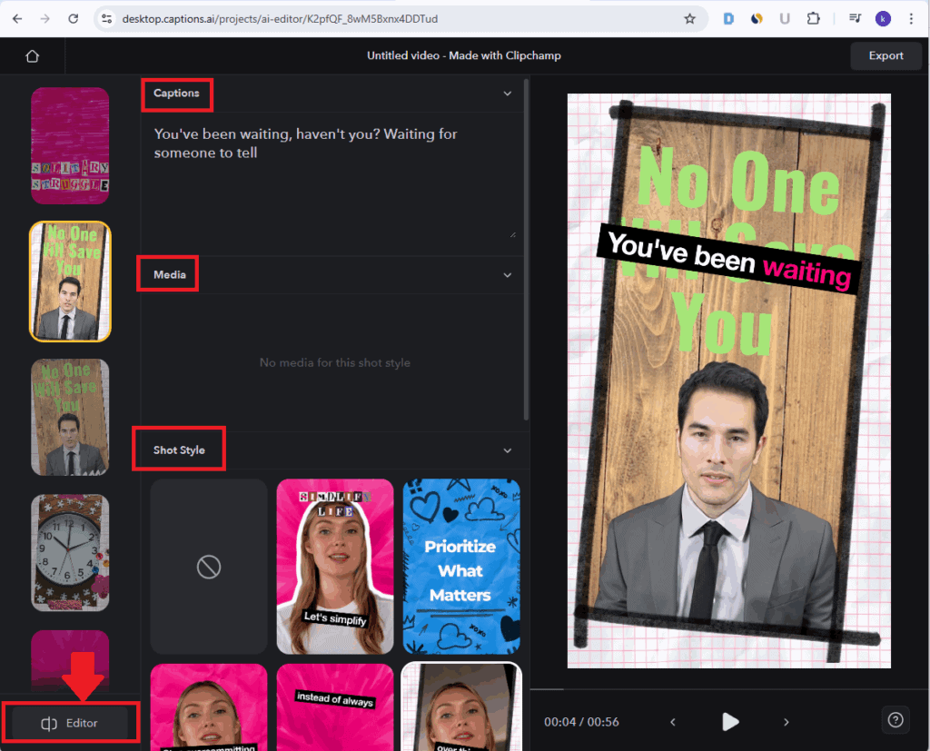 Caption AI - Shot Editor