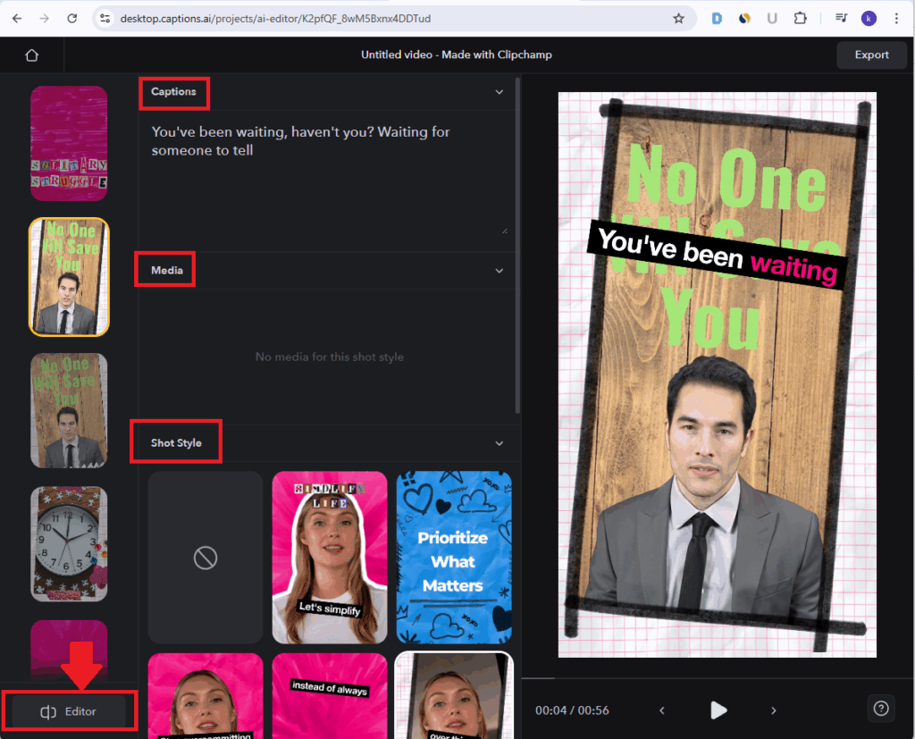 Caption AI - Shot Editor