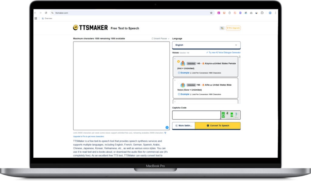 TTSMaker - Free Text to Speech Tool