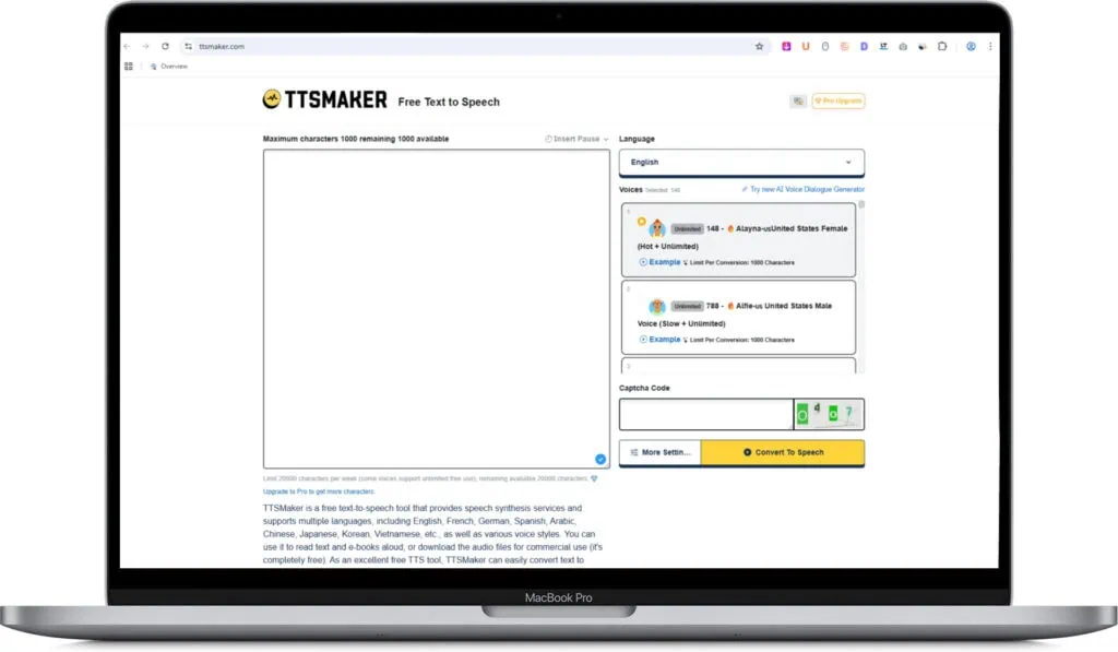 TTSMaker - Free Text to Speech Tool