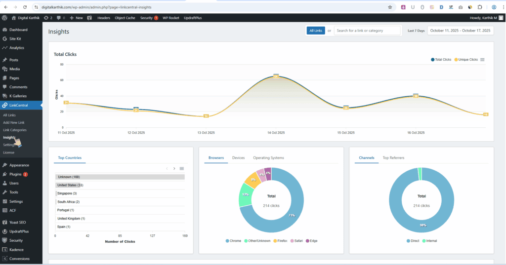 LinkCentral - Analytics Insights