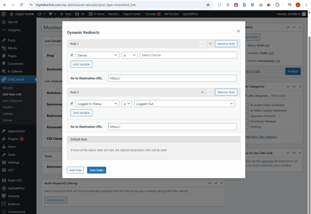 LinkCentral - Dynamic Redirects