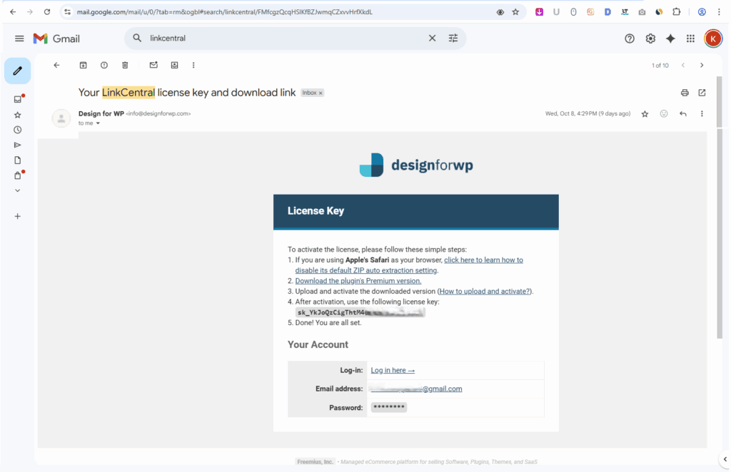 LinkCentral - License Activation