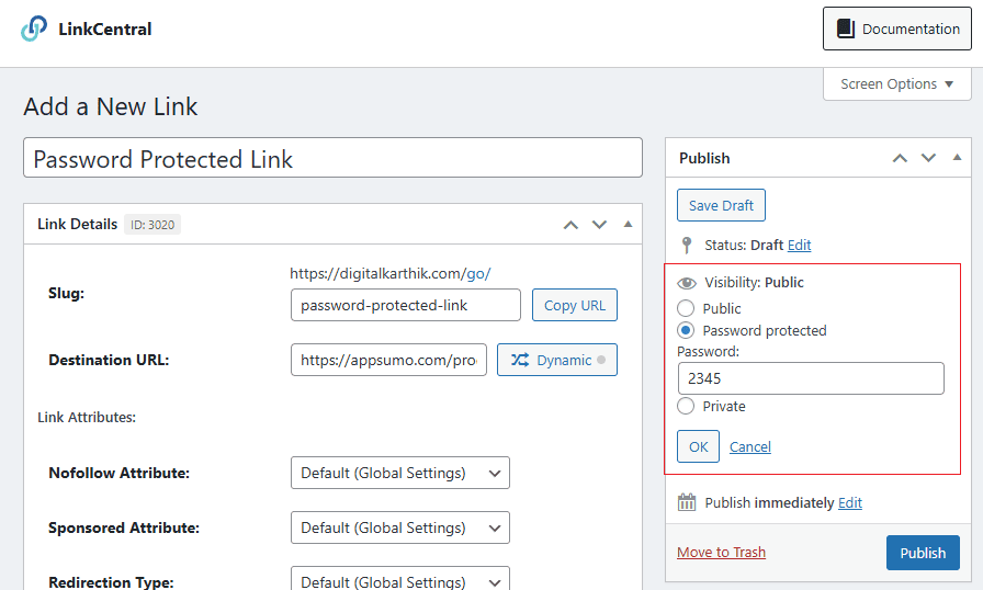 LinkCentral - Password Protected