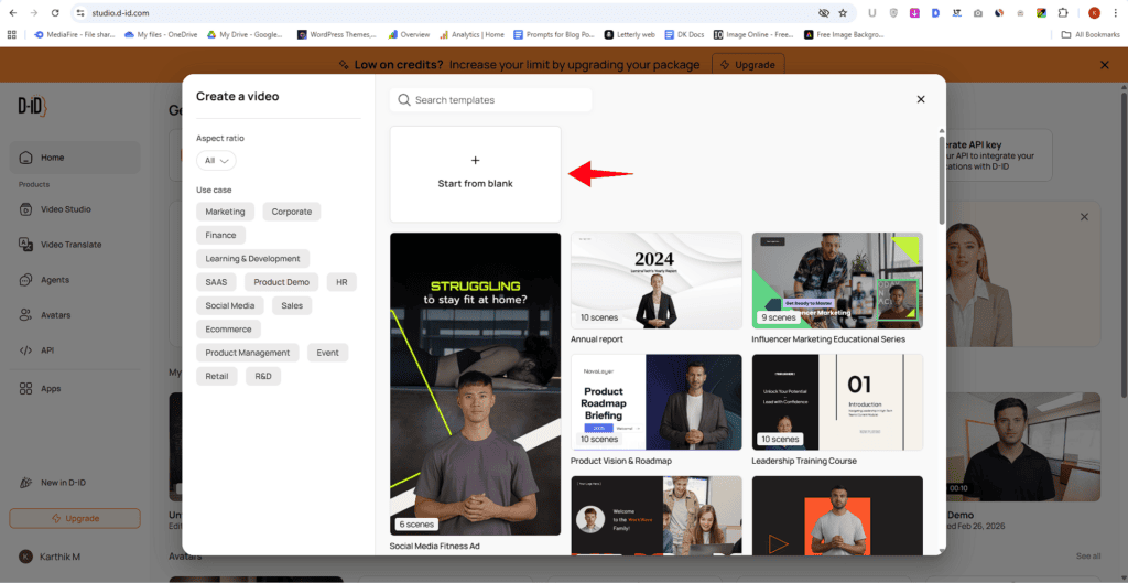 D-ID Avatar Video - Start from Scratch