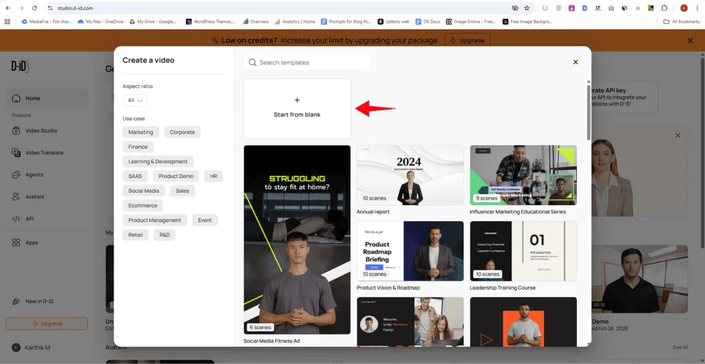 D-ID Avatar Video - Start from Scratch