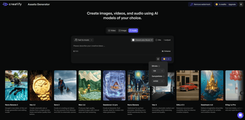 Creatify Asset Generator - Create AI Audios