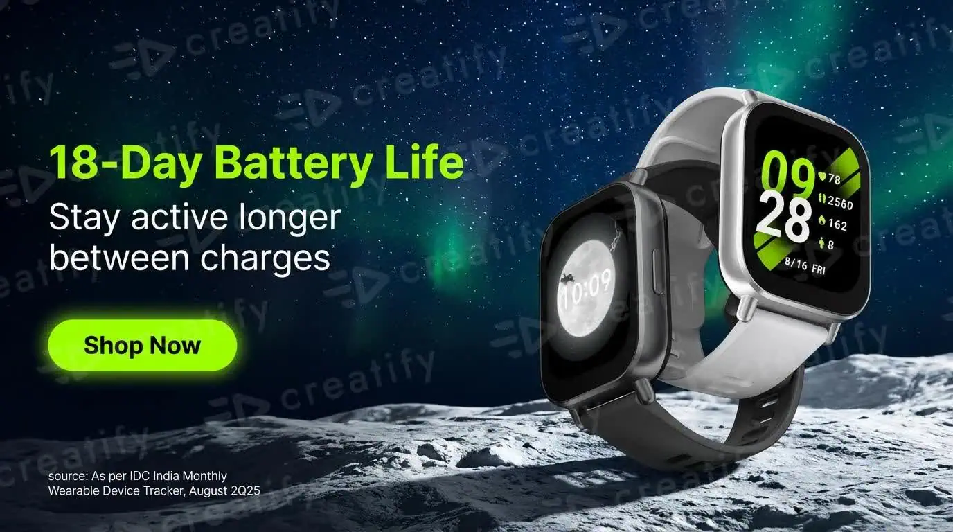 Creatify - Image Ads Smart Watch - 3 -18-Day Battery Life