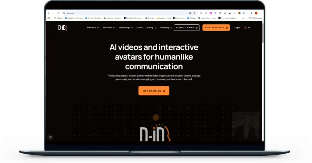 D-ID - Home Page Screen