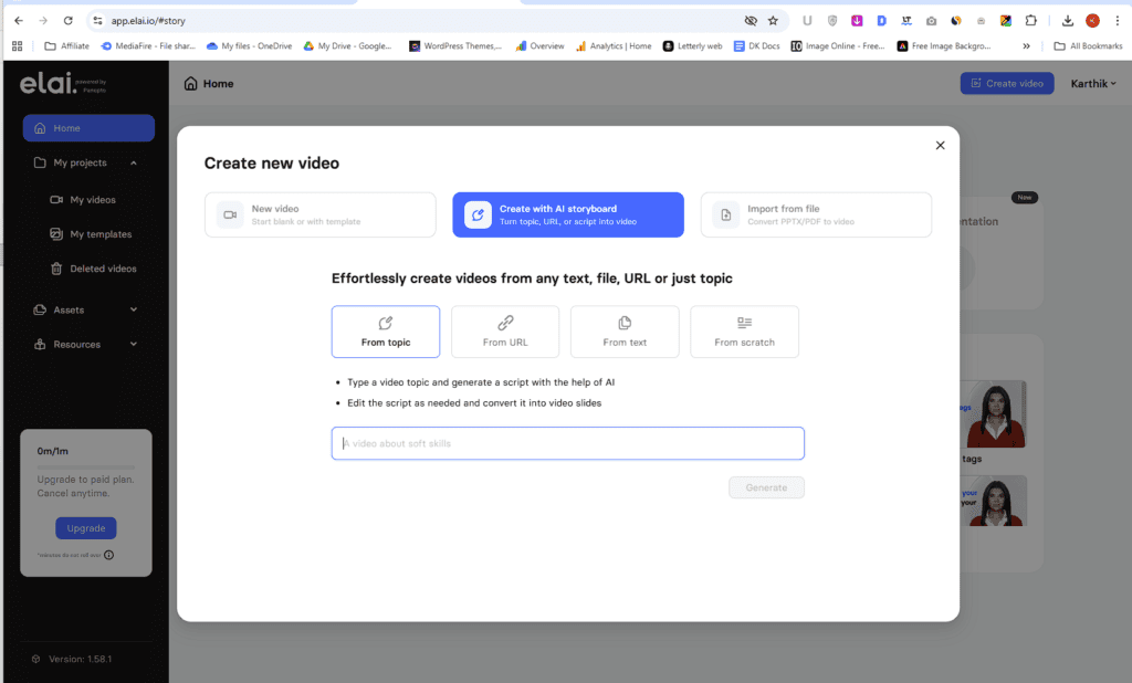 Elai - Create with AI Storyboard