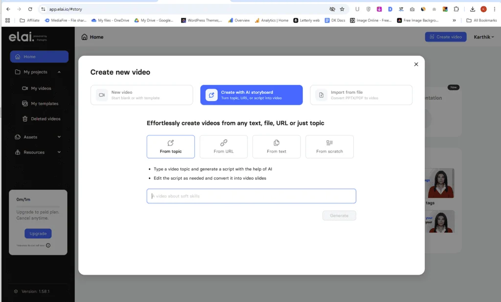 Elai - Create with AI Storyboard