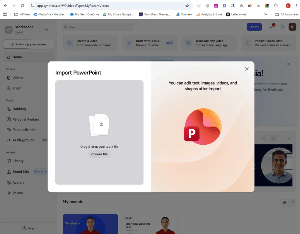 Synthesia - Import Powerpoint