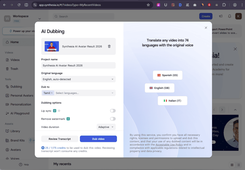 Synthesia - Translate any Video
