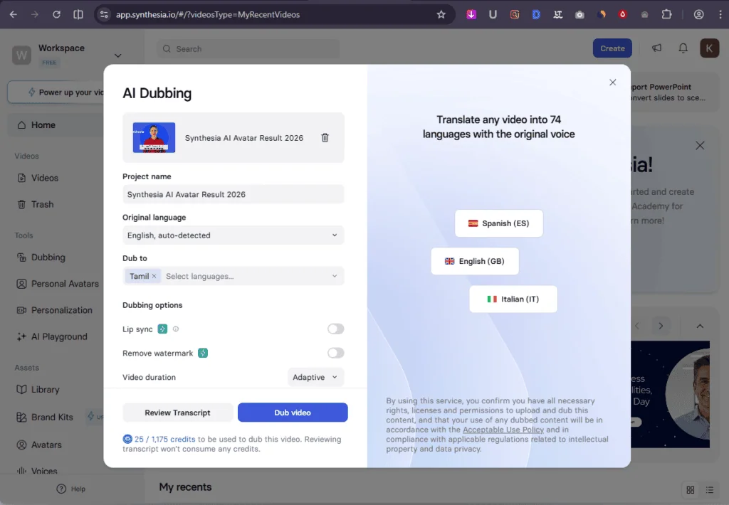 Synthesia - Translate any Video
